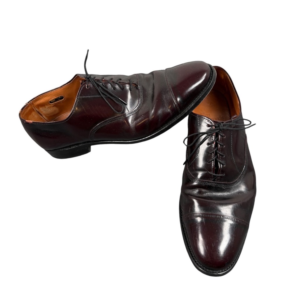 Allen Edmonds Park Avenue Mens Oxford Shoes Cap Toe Dress Leather Burgundy 10.5D